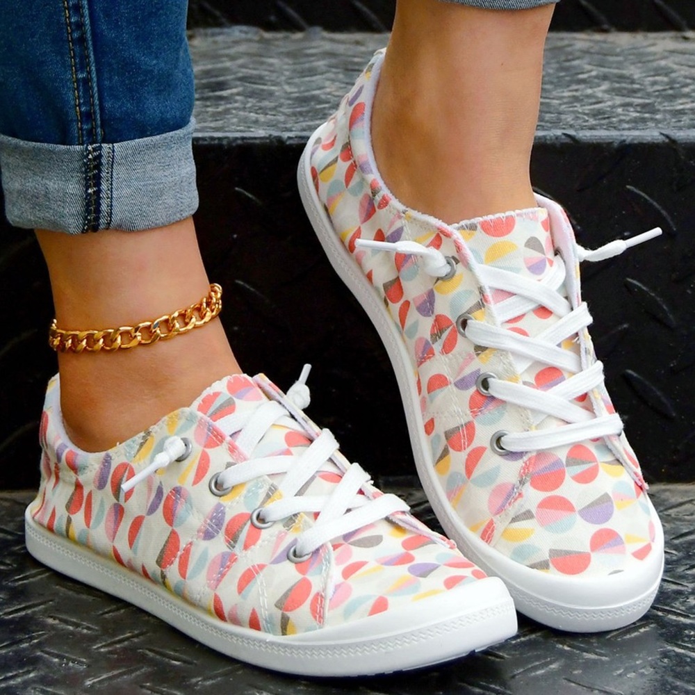 ROSY - White & Pink Circle Sneakers - size 36 (6) - new